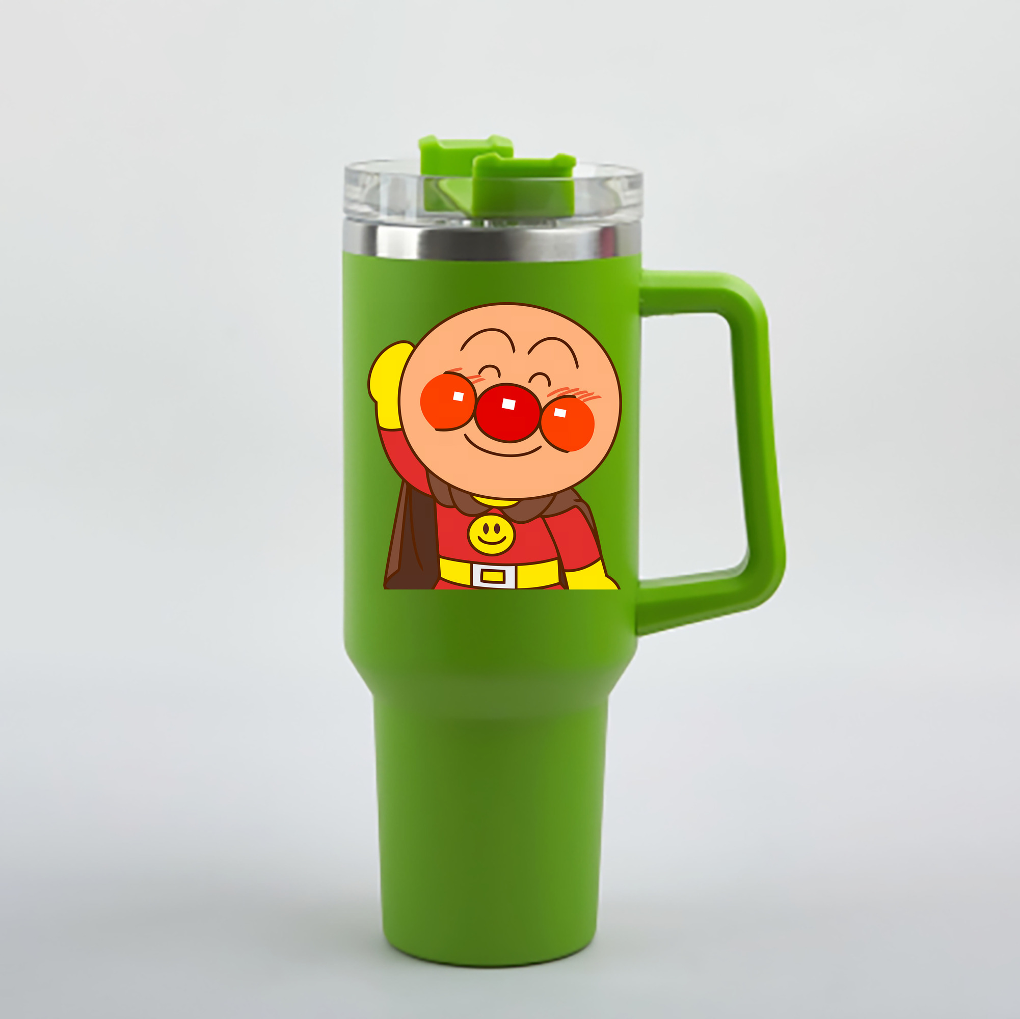 （画像用） アンパンマン Anpanman 1200mL車用タンブラー - クリスタルステッカー（プラスチックストロー付き）